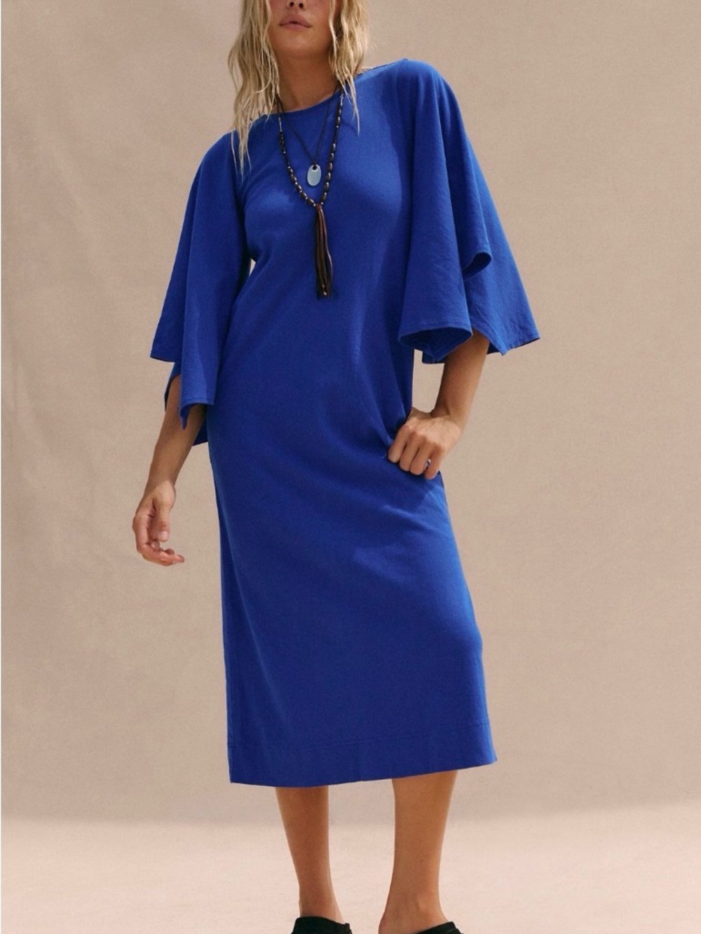 Free people free-est Briar midi dress large blue used